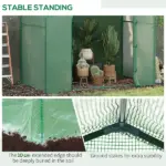 Outsunny 6' x 3' x 5' Walk-in Greenhouse, Portable Hot House, PE Cover, Steel Frame, Zipper Door, Top Vent for Flowers, Vegetables, Green - Image 6
