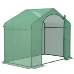 Outsunny 6' x 3' x 5' Walk-in Greenhouse, Portable Hot House, PE Cover, Steel Frame, Zipper Door, Top Vent for Flowers, Vegetables, Green - Image 8
