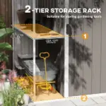 6' x 4' Outdoor Garden Shed, Metal Utility Shed with Air Vents and Lockable Door for Backyard Garden Patio, Warm Gray - Image 4