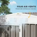 6' x 4' Outdoor Garden Shed, Metal Utility Shed with Air Vents and Lockable Door for Backyard Garden Patio, Warm Gray - Image 5