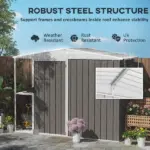 6' x 4' Outdoor Garden Shed, Metal Utility Shed with Air Vents and Lockable Door for Backyard Garden Patio, Warm Gray - Image 8