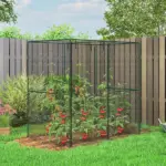 6' x 4' x 6' Crop Cage, Plant Protection Tent with Zippered Doors for Vegetable Garden, Backyard, Black - Image 2