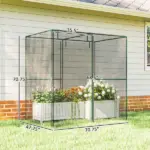 6' x 4' x 6' Crop Cage, Plant Protection Tent with Zippered Doors for Vegetable Garden, Backyard, Black - Image 3