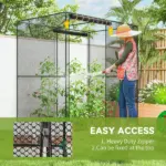 6' x 4' x 6' Crop Cage, Plant Protection Tent with Zippered Doors for Vegetable Garden, Backyard, Black - Image 6