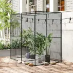 6' x 4' x 6' Crop Cage, Plant Protection Tent with Zippered Doors for Vegetable Garden, Backyard, Black - Image 7
