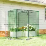 6' x 4' x 6' Crop Cage, Plant Protection Tent with Zippered Doors for Vegetable Garden, Backyard, Green - Image 3