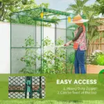 6' x 4' x 6' Crop Cage, Plant Protection Tent with Zippered Doors for Vegetable Garden, Backyard, Green - Image 6