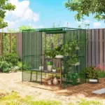 6' x 4' x 6' Crop Cage, Plant Protection Tent with Zippered Doors for Vegetable Garden, Backyard, Green - Image 9