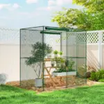 6' x 4' x 6' Crop Cage, Plant Protection Tent with Zippered Doors for Vegetable Garden, Backyard, Green - Image 10