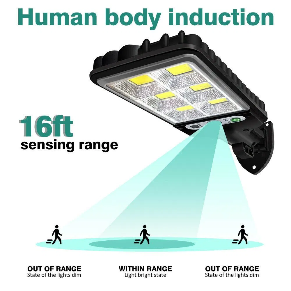 IP65 Solar Outdoor Wall Light with PIR Motion Sensor Remote and 3 Modes