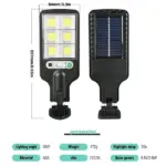IP65 Solar Outdoor Wall Light with PIR Motion Sensor Remote and 3 Modes - Image 4