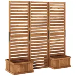 Outsunny 62.5" x 19" x 66" Wood Panel Trellis w/ 4 Planter Box Raised Bed for Garden Natural Wood - Image 11