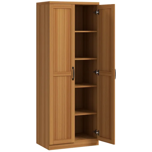 63-2-door-kitchen-pantry-freestanding-cabinet-with-2-adjustable-shelves-for-dining-room-cinnamon-teak-wood-grain.webp HOMCOM 63" 2-Door Kitchen Pantry, Freestanding Cabinet with 2 Adjustable Shelves for Dining Room, Cinnamon Teak Wood Grain - Image 1