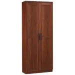 HOMCOM 63" 2-Door Kitchen Pantry Storage Cabinet with 5-Tier Shelving and 2 Adjustable Shelves for Dining Room, Brown