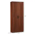 HOMCOM 63" 2-Door Kitchen Pantry Storage Cabinet with 5-Tier Shelving and 2 Adjustable Shelves for Dining Room, Brown - Image 3