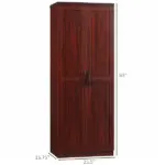 HOMCOM 63 Inch 2-Door Pantry Cupboard with 5-Tier Shelving and 2 Adjustable Shelves, Anti-Tipping, Espresso - Image 3