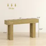 HOMCOM 63 Inch Console Table, Sofa Table Behind the Couch with Thickened Tabletop for Living Room, Hallway, Entrance, Oak - Image 2