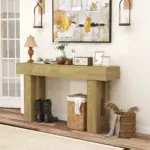 HOMCOM 63 Inch Console Table, Sofa Table Behind the Couch with Thickened Tabletop for Living Room, Hallway, Entrance, Oak - Image 6