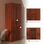 HOMCOM 63 Inch Kitchen Pantry Storage Cabinet with Doors and Shelves, Tall Kitchen Cabinet with 2 Doors and 5-tier Shelving - Image 7