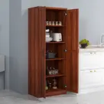 HOMCOM 63 Inch Kitchen Pantry Storage Cabinet with Doors and Shelves, Tall Kitchen Cabinet with 2 Doors and 5-tier Shelving - Image 10
