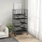 63 Inch Mobile Small Animal Habitat with Hammock, 6 Access Doors and Removable Tray - Image 10