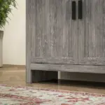 64" 4-Door Kitchen Pantry, Freestanding Storage Cabinet with 3 Adjustable Shelves for Kitchen, Gray Oak - Image 9