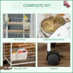 64 Inch Bird Cage for Medium Small Parrots Cockatiel Cages Budgies Lovebirds Parrotlets with Rolling Stand - Image 7