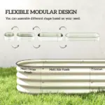 Outsunny 6.4' x 2' x 1' Galvanized Raised Garden Bed Kit, Metal Planter Box with Safety Edging, Cream - Image 4