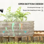 Outsunny 6.4' x 2' x 1' Galvanized Raised Garden Bed Kit, Metal Planter Box with Safety Edging, Cream - Image 5