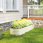 Outsunny 6.4' x 2' x 1' Galvanized Raised Garden Bed Kit, Metal Planter Box with Safety Edging, Cream - Image 8