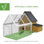 65 Chicken Coop Wooden House Rabbit Hutch Poultry Cage Hen Pen Nesting Box Ramp Run Backyard Yellow - Image 4