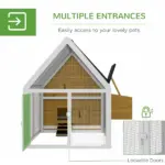 65 Chicken Coop Wooden House Rabbit Hutch Poultry Cage Hen Pen Nesting Box Ramp Run Backyard Yellow - Image 5