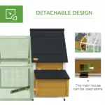 65 Chicken Coop Wooden House Rabbit Hutch Poultry Cage Hen Pen Nesting Box Ramp Run Backyard Yellow - Image 6