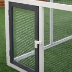 65 Chicken Coop Wooden House Rabbit Hutch Poultry Cage Hen Pen Nesting Box Ramp Run Patio Backyard Garden Gray White - Image 11