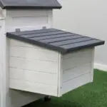 65 Chicken Coop Wooden House Rabbit Hutch Poultry Cage Hen Pen Nesting Box Ramp Run Patio Backyard Garden Gray White - Image 12