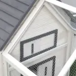 65 Chicken Coop Wooden House Rabbit Hutch Poultry Cage Hen Pen Nesting Box Ramp Run Patio Backyard Garden Gray White - Image 14