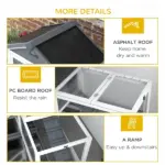 65 Inch Wooden Rabbit Hutch with Playpen, Openable Roof and Storage, Gray - Image 7