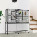 PawHut 65"L Large Rolling Metal Bird Cage Bird House with Detachable Rolling Stand - Image 2