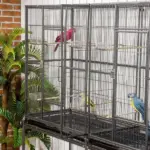 PawHut 65"L Large Rolling Metal Bird Cage Bird House with Detachable Rolling Stand - Image 14
