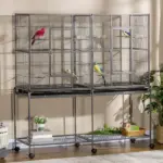 PawHut 65"L Large Rolling Metal Bird Cage Bird House with Detachable Rolling Stand - Image 15