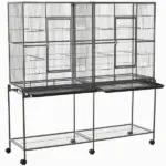 PawHut 65"L Large Rolling Metal Bird Cage Bird House with Detachable Rolling Stand
