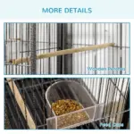 PawHut 65"L Large Rolling Metal Bird Cage Bird House with Detachable Rolling Stand - Image 8