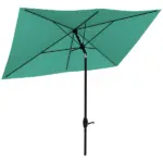 6.6 X 10 ft Rectangular Patio Umbrella Outdoor Table Market Umbrella with Crank and Push Button Tilt for Garden, Lawn, Deck and Backyard, Teal - Image 11