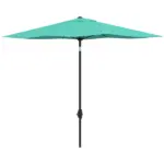 6.6 X 10 ft Rectangular Patio Umbrella Outdoor Table Market Umbrella with Crank and Push Button Tilt for Garden, Lawn, Deck and Backyard, Teal
