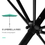 6.6 X 10 ft Rectangular Patio Umbrella Outdoor Table Market Umbrella with Crank and Push Button Tilt for Garden, Lawn, Deck and Backyard, Teal - Image 6
