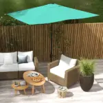 6.6 X 10 ft Rectangular Patio Umbrella Outdoor Table Market Umbrella with Crank and Push Button Tilt for Garden, Lawn, Deck and Backyard, Teal - Image 8