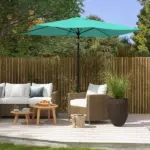 6.6 X 10 ft Rectangular Patio Umbrella Outdoor Table Market Umbrella with Crank and Push Button Tilt for Garden, Lawn, Deck and Backyard, Teal - Image 10