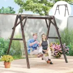 Outsunny 660 lbs Porch Swing Frame, A-Frame Hanging Chair Stand Only for DIY Painting, Swing Chair Stand for Backyard, Patio - Image 2