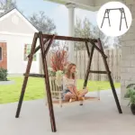 Outsunny 660 lbs Porch Swing Frame, A-Frame Hanging Chair Stand Only for DIY Painting, Swing Chair Stand for Backyard, Patio - Image 10