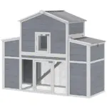 66.5" Large Chicken Coop, Wooden Chicken House with 2 Nesting Boxes, Sliding Tray and Ramp, for Backyard Farm